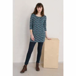 Seasalt Cornwall A-Line Natural Teal Star Dance Tunic -Seasalt Shop unnamed file 1110