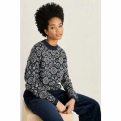 Seasalt Cornwall Navy Blue Forest Floor Jumper
