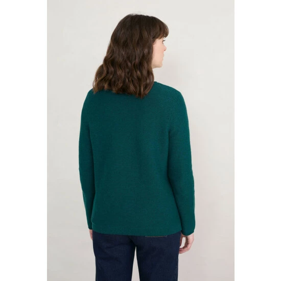 Seasalt Cornwall Natural Knitted Teal Makers Jumper 2 Seasalt Cornwall Natural Knitted Teal Makers Jumper - Image 2