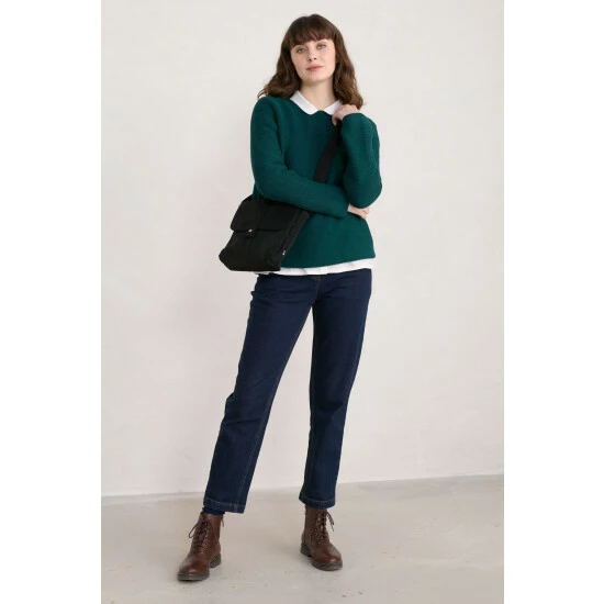 Seasalt Cornwall Natural Knitted Teal Makers Jumper 3 Seasalt Cornwall Natural Knitted Teal Makers Jumper - Image 3