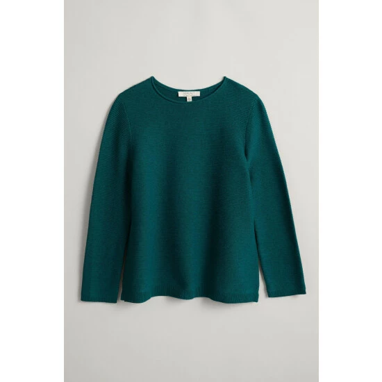 Seasalt Cornwall Natural Knitted Teal Makers Jumper 4 Seasalt Cornwall Natural Knitted Teal Makers Jumper - Image 4