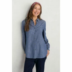 Seasalt Cornwall Blue Cutting Garden Shirt