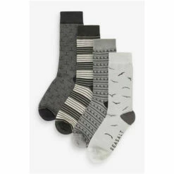 Seasalt Cornwall Men's Grey Stormy Seas Socks Four Pack -Seasalt Shop unnamed file 1615