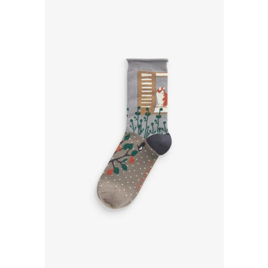 Seasalt Cornwall Green Postcard Socks Gift Box 2 Seasalt Cornwall Green Postcard Socks Gift Box - Image 2