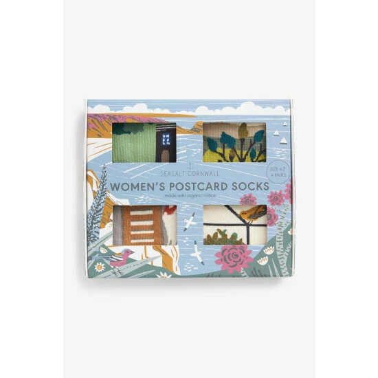 Seasalt Cornwall Green Postcard Socks Gift Box 6 Seasalt Cornwall Green Postcard Socks Gift Box - Image 6