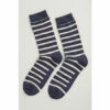 Seasalt Cornwall Mens Blue Bamboo Striped Sailor Socks