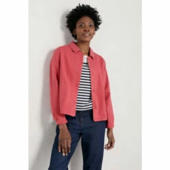 Seasalt Cornwall Pink Button-Up Coombe Lane Jacket