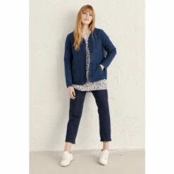 Seasalt Cornwall Blue Button Up Wave Curve Jacket -Seasalt Shop unnamed file 1716