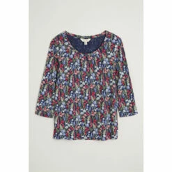 Seasalt Cornwall Blue Three-Quarter Sleeve Appletree Top -Seasalt Shop unnamed file 1815