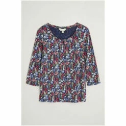 Seasalt Cornwall Blue Three-Quarter Sleeve Appletree Top -Seasalt Shop unnamed file 1817