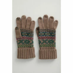 Seasalt Shop 22 Seasalt Natural Cornwall Patterned Men's Very Clever Gloves