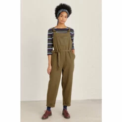 Seasalt Shop 18 Seasalt Cornwall Green Tapered Heather Bell Jumpsuit