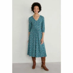 Seasalt Cornwall Tall Green Rose House Dress
