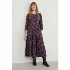 Seasalt Cornwall Petite Purple Line Strokes Dress