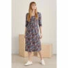 Seasalt Cornwall Midi Blue V-Neck Seed Packet Dress