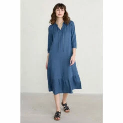 Seasalt Cornwall A-Line Blue Southern Sun Dress