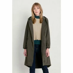 Seasalt Cornwall Tall Waterproof Green Pentewan Coat