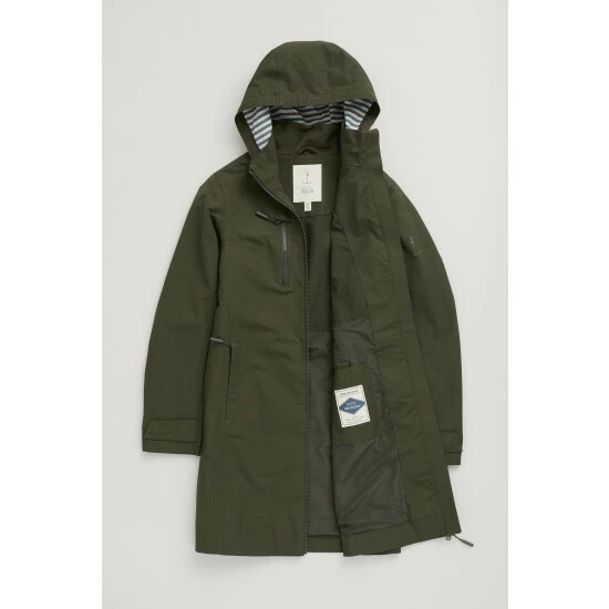 Seasalt Cornwall Petite Green Waterproof Coverack Coat 4 Seasalt Cornwall Petite Green Waterproof Coverack Coat - Image 4