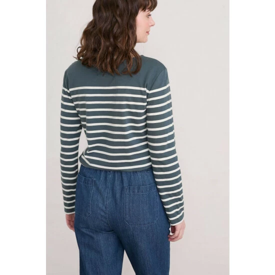 Seasalt Cornwall Falmouth Grey Breton Nickel Chalk Sailor T-Shirt 1 Seasalt Cornwall Falmouth Grey Breton Nickel Chalk Sailor T-Shirt