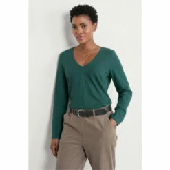 Seasalt Cornwall Blue Three Quarter Sleeve Talent Top