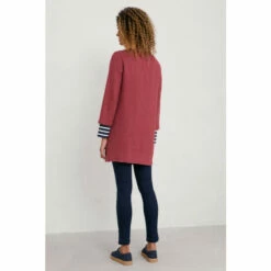 Seasalt Cornwall Red Three Quarter Sleeve St Agnes Clay Tunic -Seasalt Shop unnamed file 976