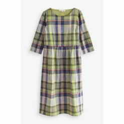 Seasalt Cornwall Green Three-Quarter Sleeve Budehaven Dress
